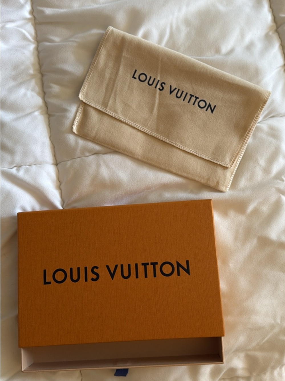 Louis Vuitton Beige Dust Bag with Signature Orange Box
